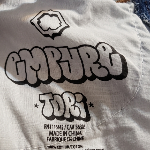 Empyre Tori Cargo Skate Jeans Loose Fit Dark Wash Embroidered Streetwear Size 0 - Picture 2 of 10